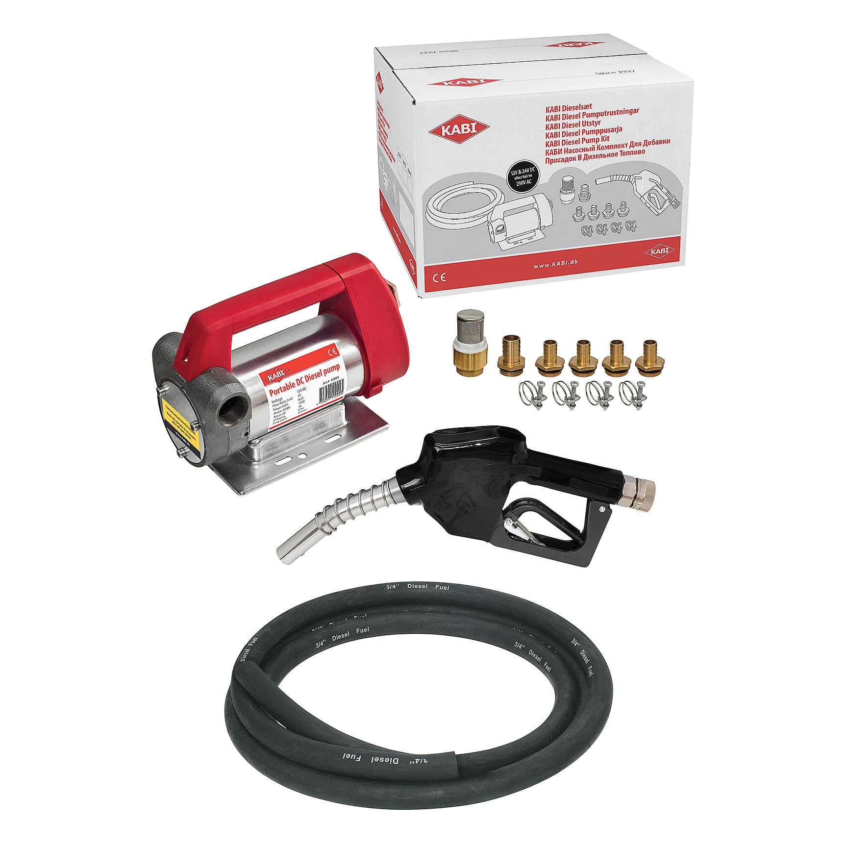 KABI Electric pump kit for diesel and heating oil incl. automatic nozzle –  Fedtudstyr, Olieudstyr, Centralsmøring