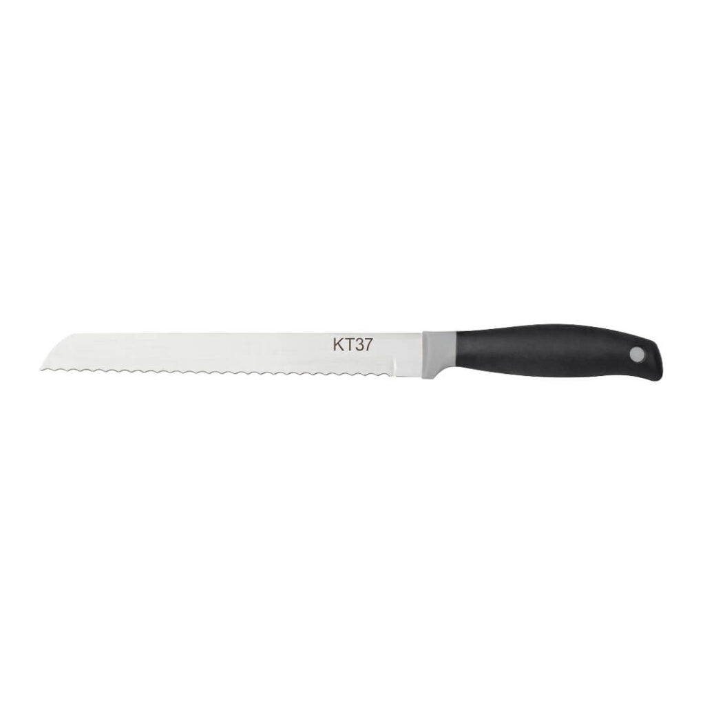 Universalkniv KT370035 fra brandet kt37 med sort skæfte og bølge skær